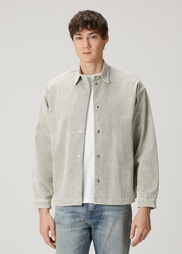 7 For All Mankind Cream Denim Shirt - 1