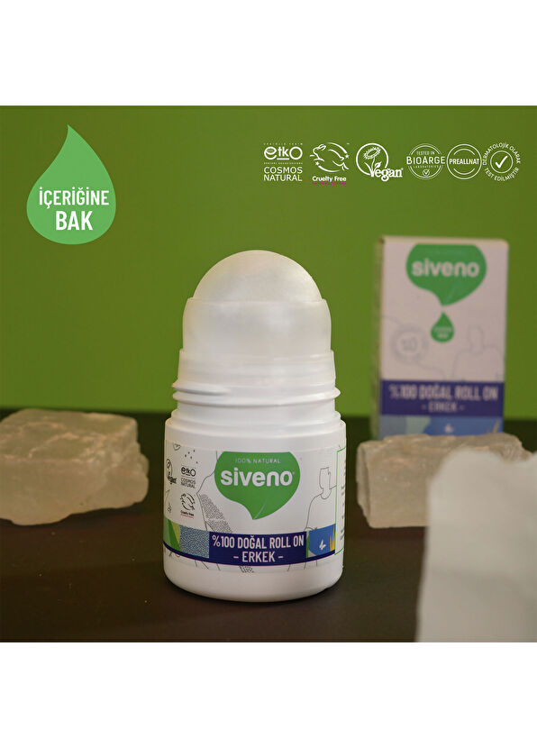 Siveno Natural Whitening Deodorant Herbal Vegan Men's Roll On 50 ml - 3