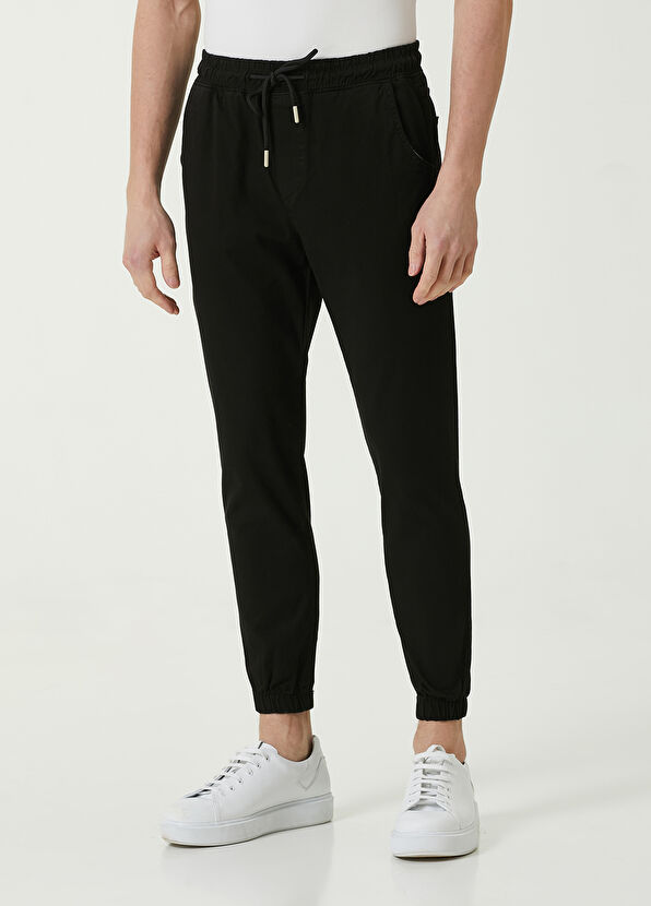 Beymen Club Siyah Beli Bağcıklı Lastikli Jogger Pantolon - 2