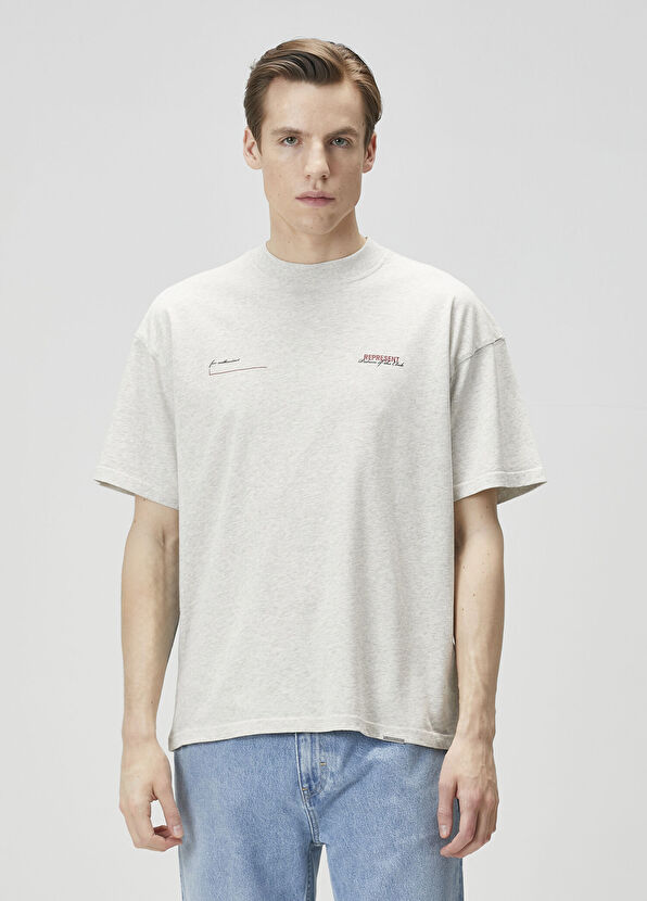 Represent Grey Logo Printed T-Shirt - 1