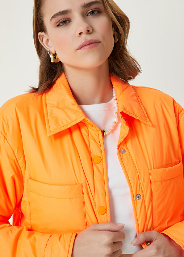 Beymen Club Neon Turuncu Kısa Trucker Ceket - 2