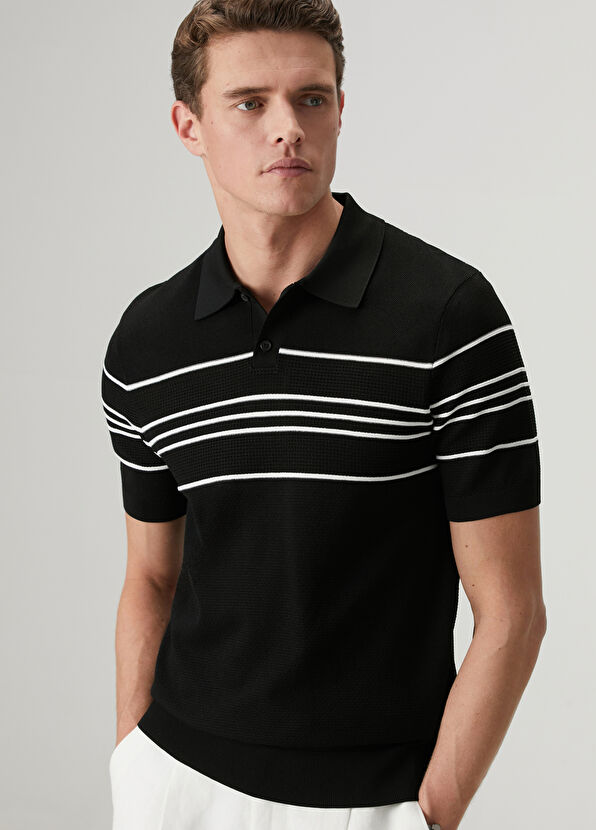 Beymen Club Black And White Line Detail Polo Knitwear - 2