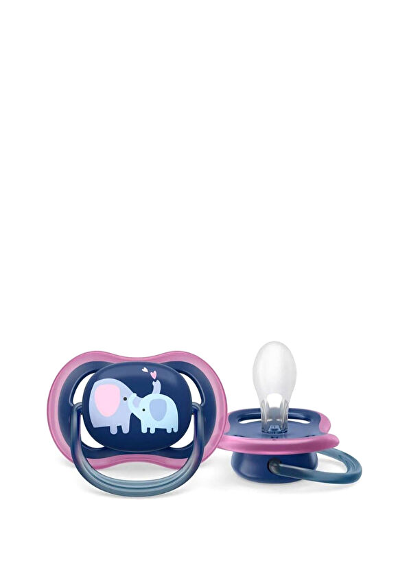 Philips Avent Pembe Mavi Silikon 18+ Ay 2'li Ultra Air Gece Emziği - 1