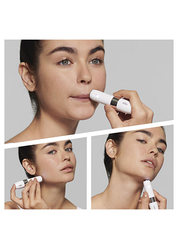 FS1000 Seyahat Boy Kablosuz Mini Yüz Epilatörü + Temizleme Fırçası ve Pil - Görsel 5