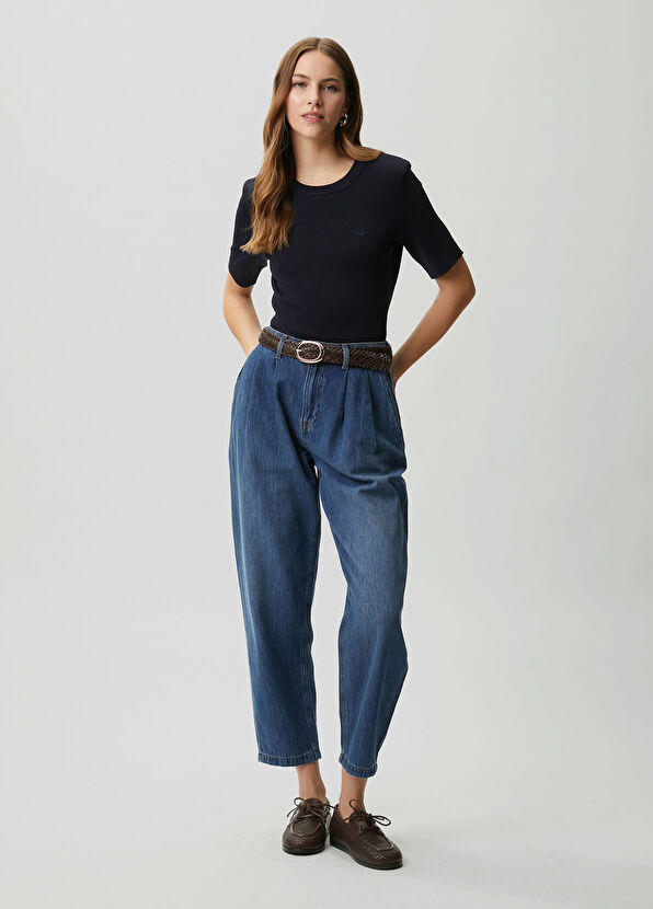 Beymen Club Navy Blue Piqué Textured Sweater - 3