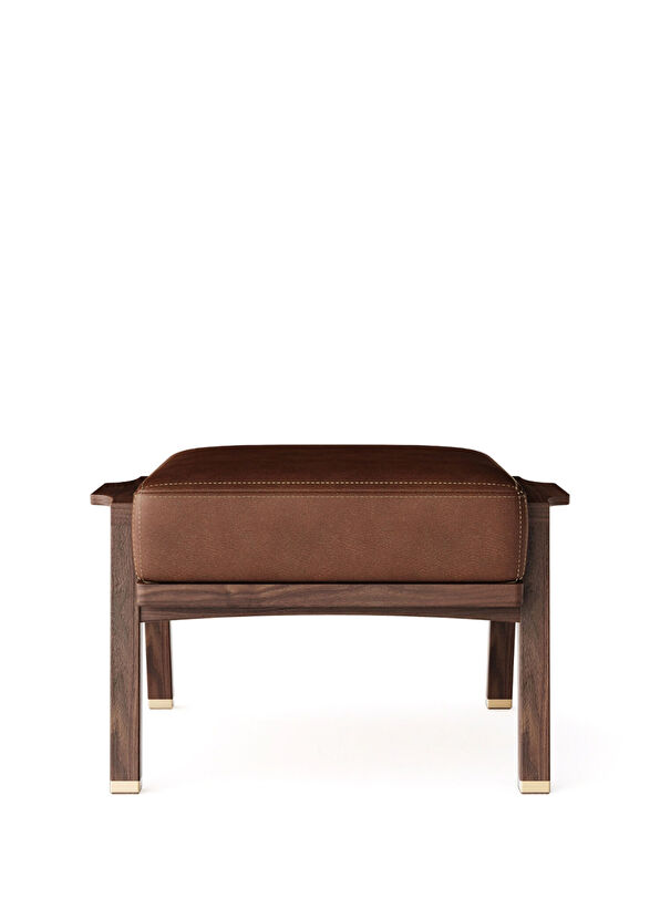 Ananas Akita Serisi Kahverengi Ahşap Ceviz Puf - 2