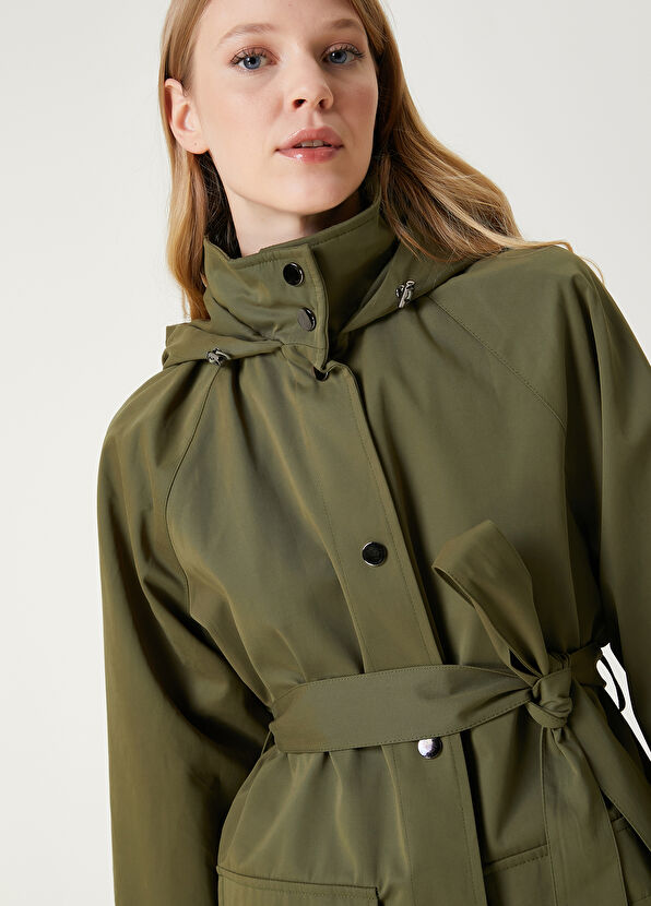 Beymen Club Haki Kapüşonlu Pardösü - 2