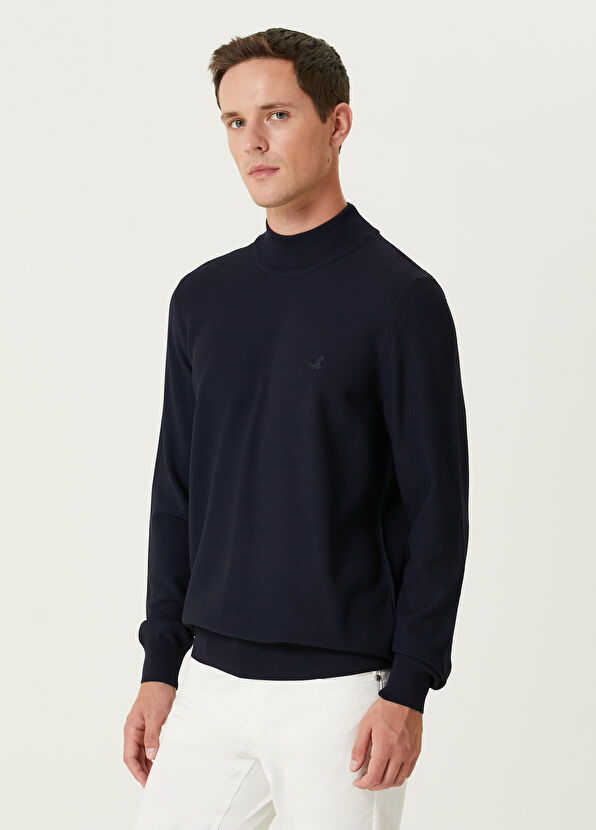 Beymen Club Navy Blue Half Turtleneck Sweater - 4