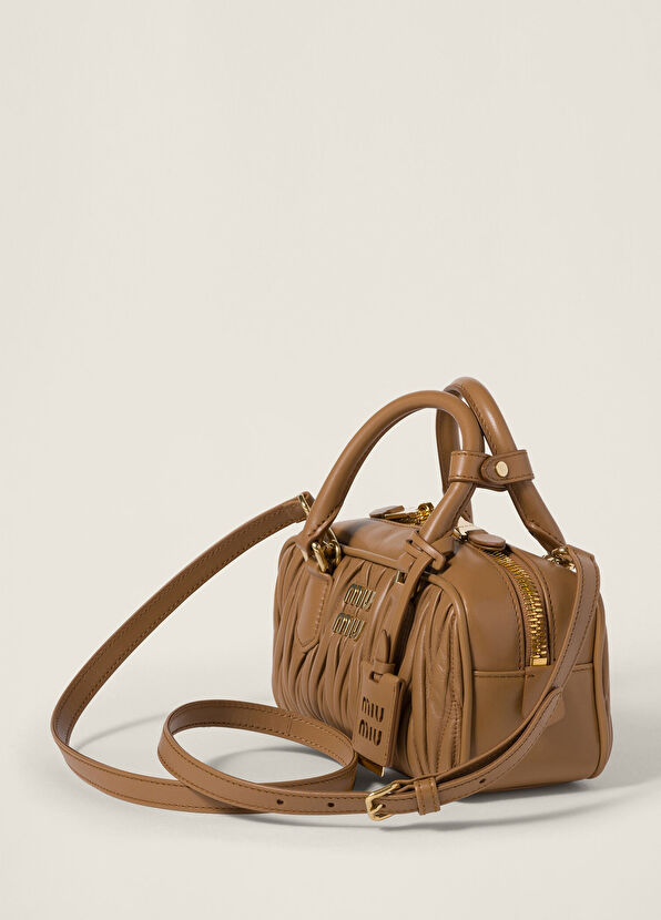 Miu Miu Arcadie Matelassé Brown Nappa Leather Women's Handbag - 2