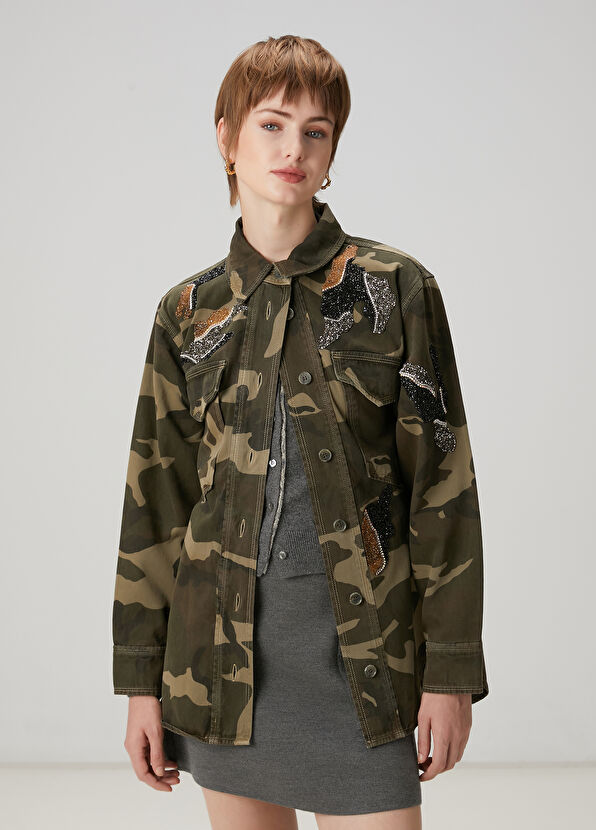 Beymen Club Kamuflaj Desenli Denim Ceket - 1