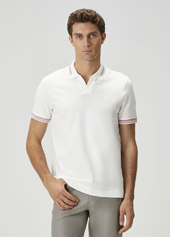 Beymen Club Kırık Beyaz Polo Yaka T-shirt - 2