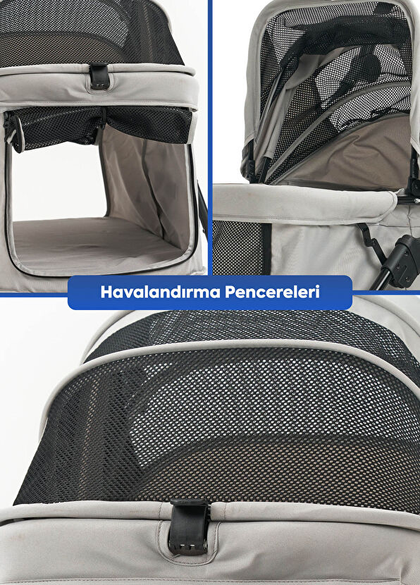 Zampa Aron Gri Kedi ve Köpek Arabası - 3