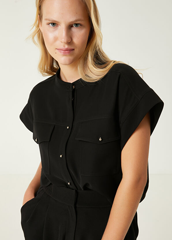 Beymen Club Black Crepe Shirt - 2