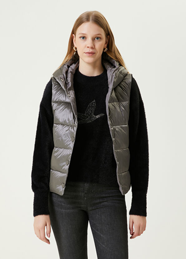 Beymen Club Grey Hooded Puff Vest - 1