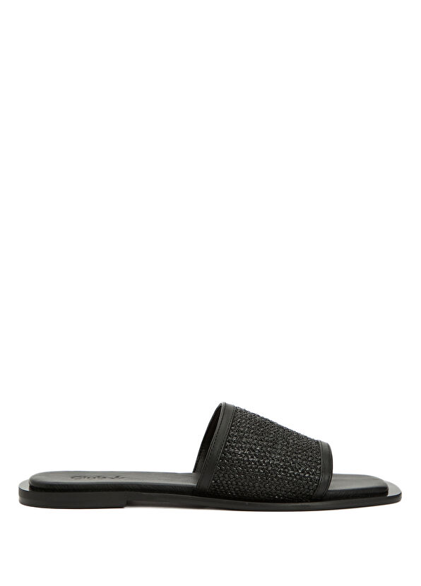 Beymen Club Siyah Rafya Dokulu Kadın Deri Terlik - 1