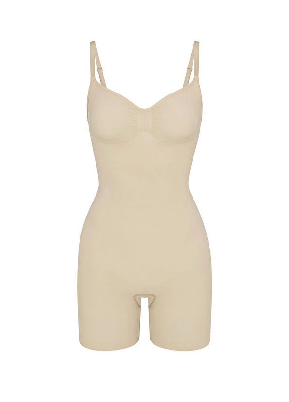 Skims Seamless Sculpt Beige Bodysuit - 1
