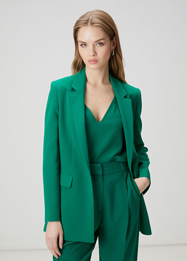 Beymen Club Yeşil Krep Blazer - 1