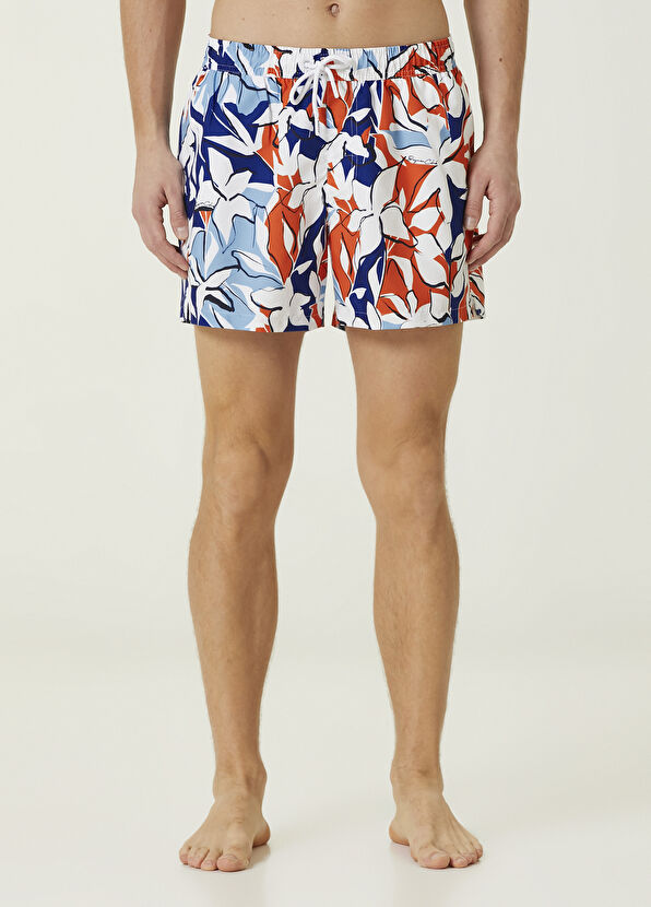 Beymen Club Mavi Turuncu Çiçek Desenli Mayo - 2