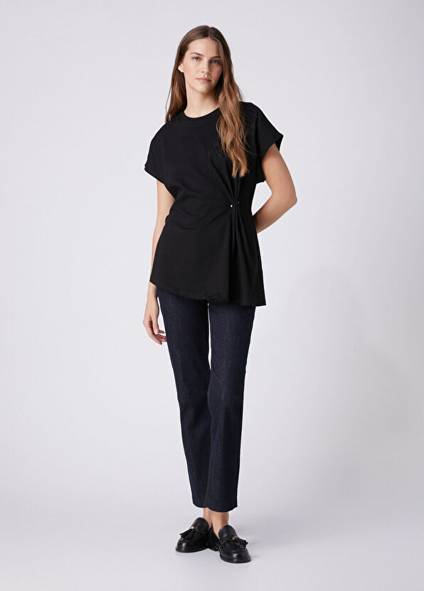 Beymen Club Black Brooch Detailed T-Shirt - 3