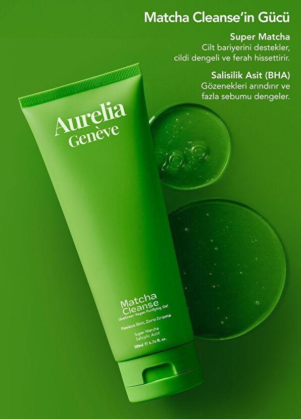 Aurelia Genève Matcha Cleanse Glow Green Vegan Purifying Gel - 3