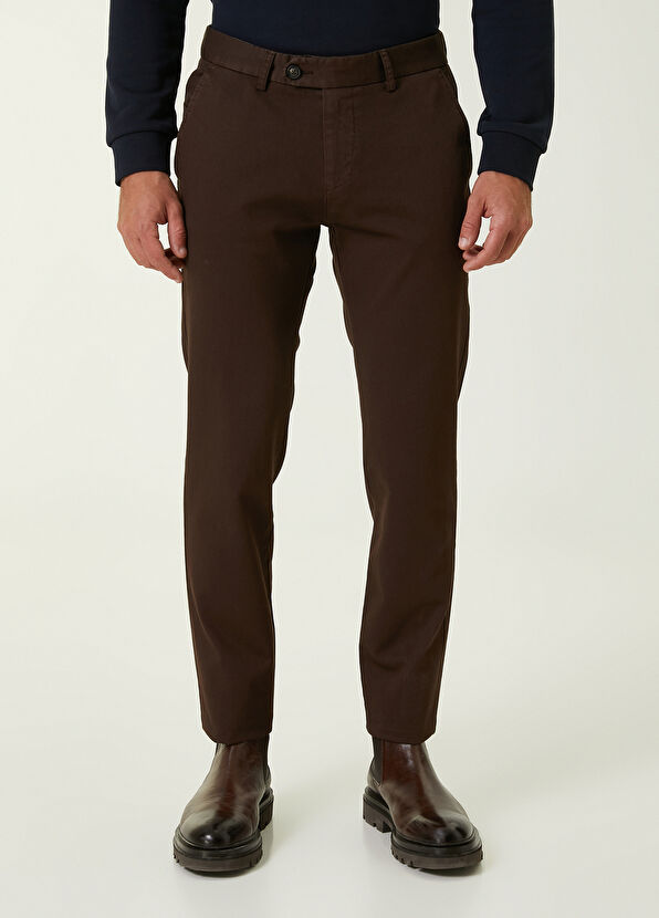 Beymen Club Slim Fit Kahverengi Panama Dokulu Chino Pantolon - 2