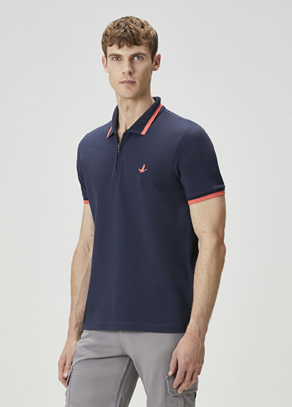 Beymen Club Navy Blue Coral Polo T-Shirt - 2