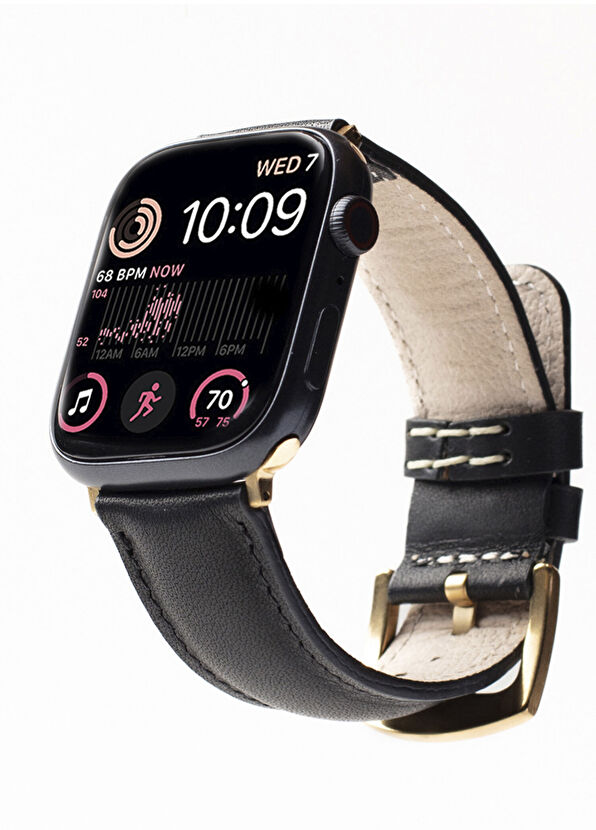 Wachikopa Apple Watch 42/44/45mm Black Leather Smartwatch Band - 4