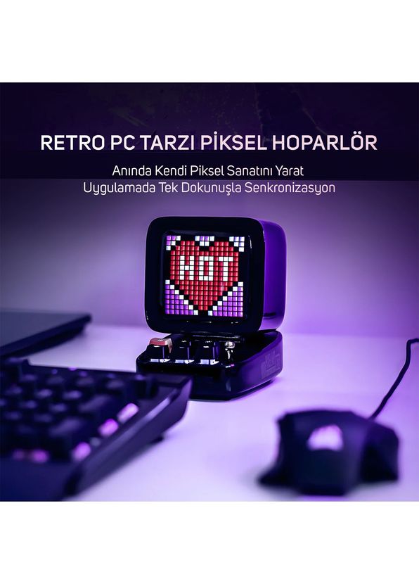 Divoom Ditoo Pro Siyah Bluetooth Hoparlör ve Times Gate Dijital Led Ekran Seti - 3