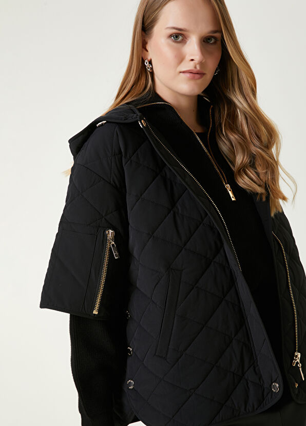 Beymen Club Black Hooded Quilted Coat - 2