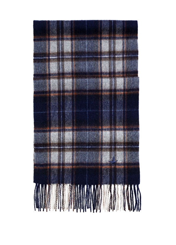 Beymen Club Navy Blue Small Plaid Men's Wool Scarf - 1