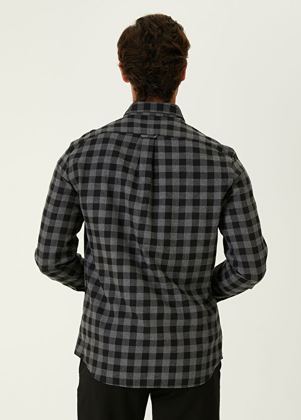 Beymen Club Comfort Fit Antrasit Ekoseli Flanel Gömlek - 4