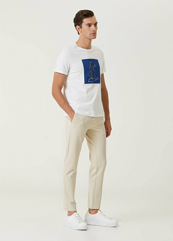 Beymen Club Beyaz Yelken Nakışlı T-shirt - 4