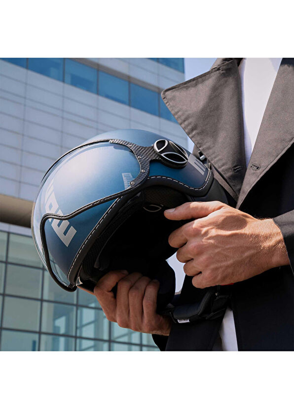 Momo Design FGRT Evo Mono Matt Avio Silver Unisex Open Motorcycle Helmet - 2