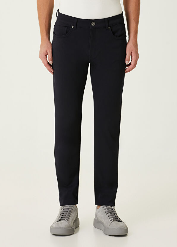 Navy Blue Twill Pants Beymen Club Navy Blue Twill Pants - 2