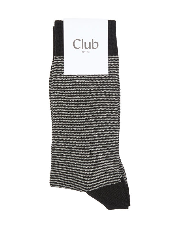 Beymen Club Black Cream Striped Men's Socks - 1