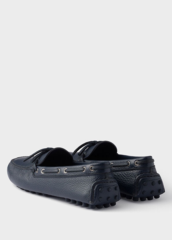Prada Driver Blue Leather Men's Loafers - 4