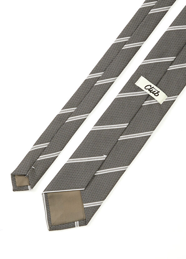 Beymen Club Green Diagonal Striped Silk Tie - 2