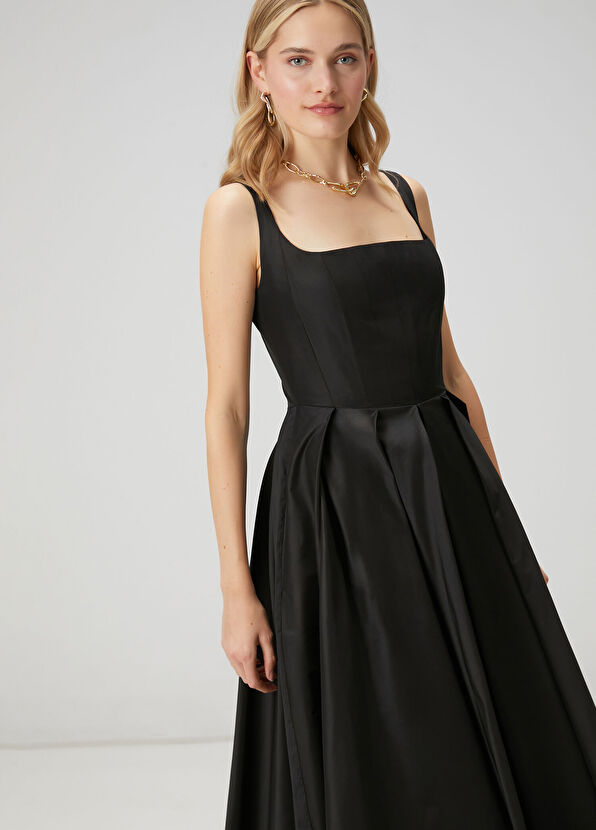 Beymen Club Black Maxi Taffeta Dress - 2