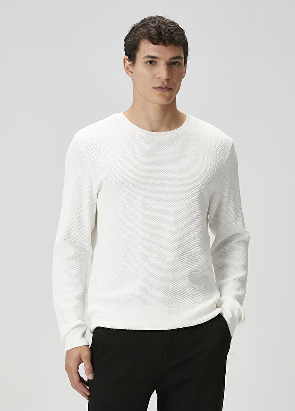 Beymen Club Off-White Honeycomb Knit Textured Sweater - 3