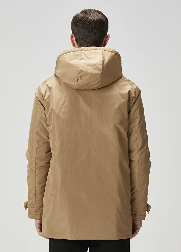 Beymen Club Bej Kapüşonlu Mont - 4