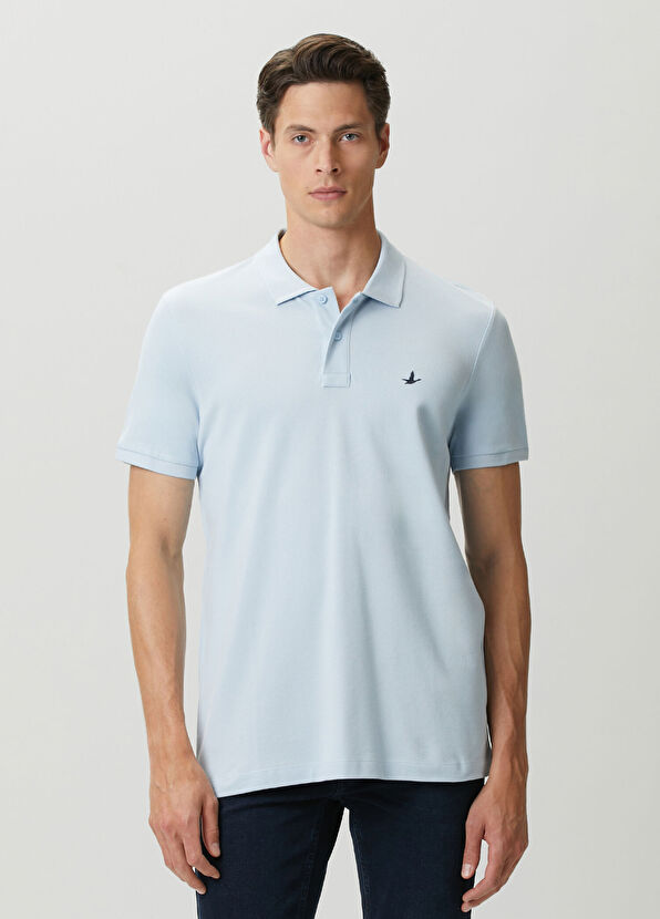 Beymen Club Açık Mavi Polo Yaka Düğmeli T-shirt - 1