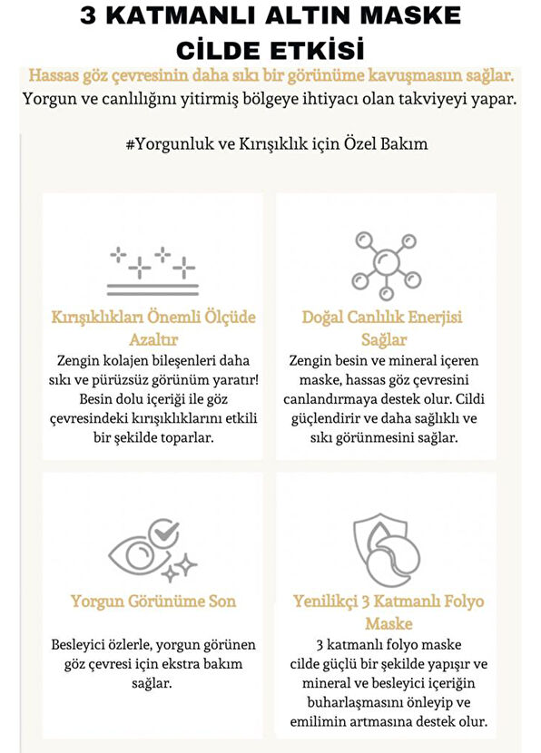 Dermal Gold Flash Foil Disposable 3-Layer Eye Mask 4g - 3