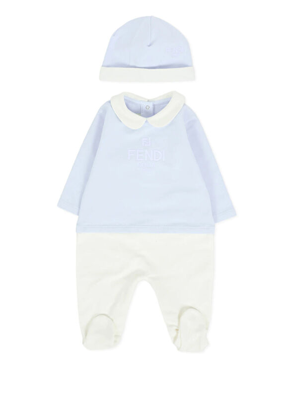 Fendi Light Blue Baby Romper Set - 1