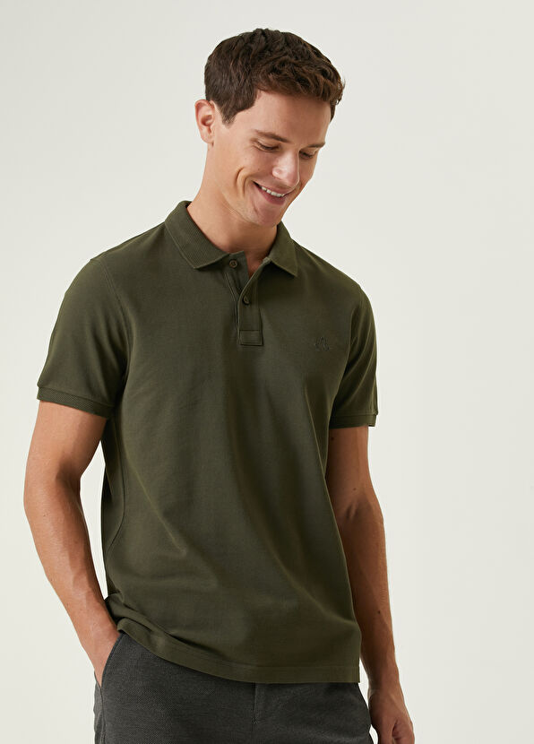 Beymen Club Comfort Fit Haki Petek Dokulu T-shirt - 2