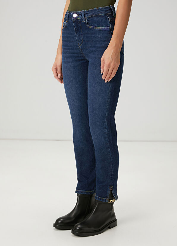 Beymen Club Slim Straight Mavi Yırtmaçlı Jean Pantolon - 2