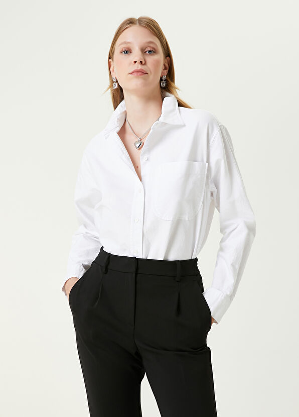 Beymen Club Beyaz Boyfriend Oxford Gömlek - 1