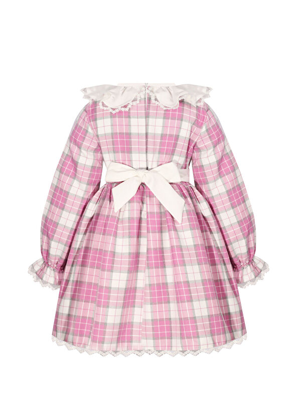Lilly Bliss Clara Pembe Ekose Desenli Kız Çocuk Elbise - 2
