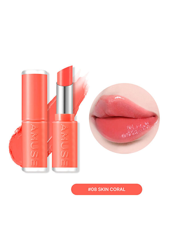 Amuse Fondue Balm #08 Skin Coral Plumping Moisturizing Lip Balm 2.9 gr - 2