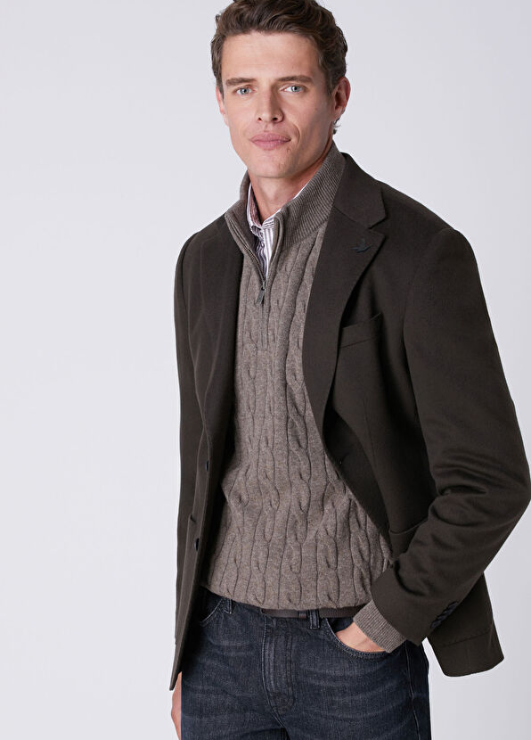 Beymen Club Brown Italian Cashmere Jacket - 2