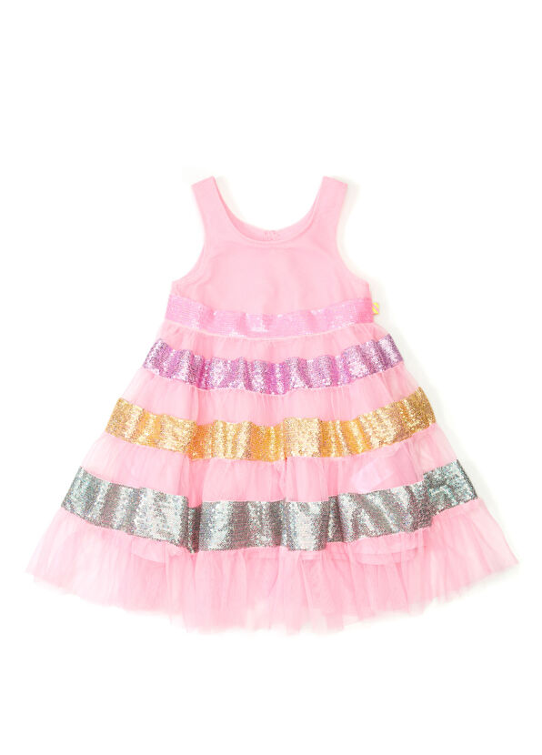 Billieblush Pembe Payet İşlemeli Kız Çocuk Tül Elbise - 1